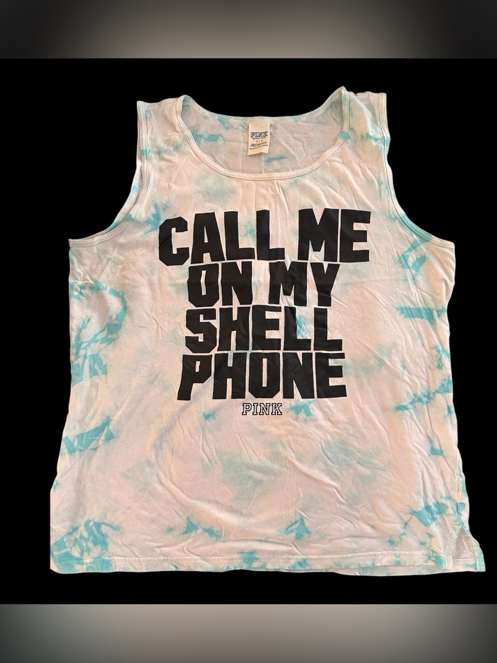 Victoria’s Secret PINK Call Me on My Shell Phone Tie Dye Campus Tank L